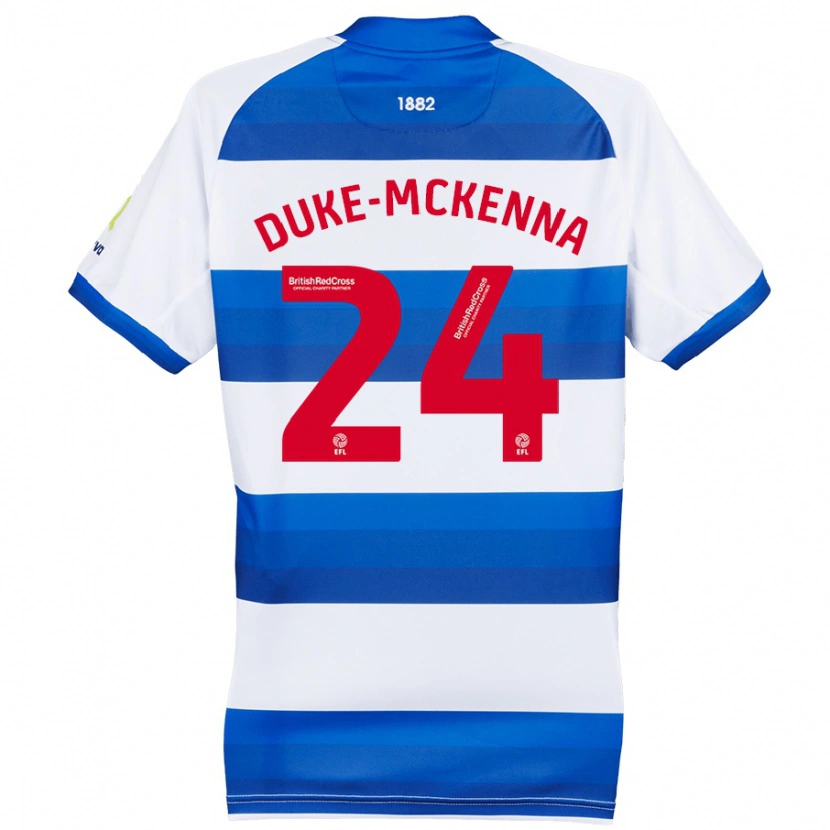 Danxen Hombre Camiseta Stephen Duke-Mckenna #24 Blanco Azul 1ª Equipación 2024/25 La Camisa