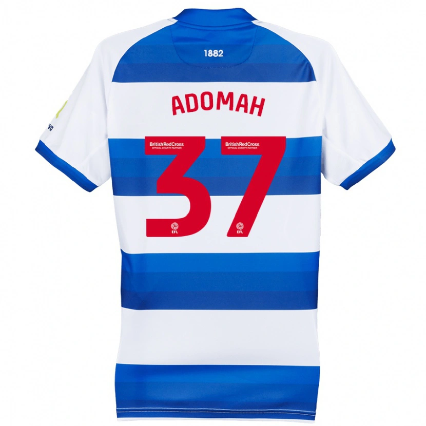 Danxen Hombre Camiseta Albert Adomah #37 Blanco Azul 1ª Equipación 2024/25 La Camisa