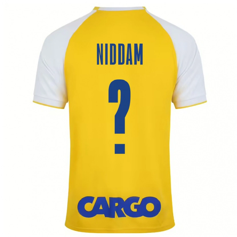 Danxen Hombre Camiseta Nadav Niddam #0 Amarillo Blanco 1ª Equipación 2024/25 La Camisa
