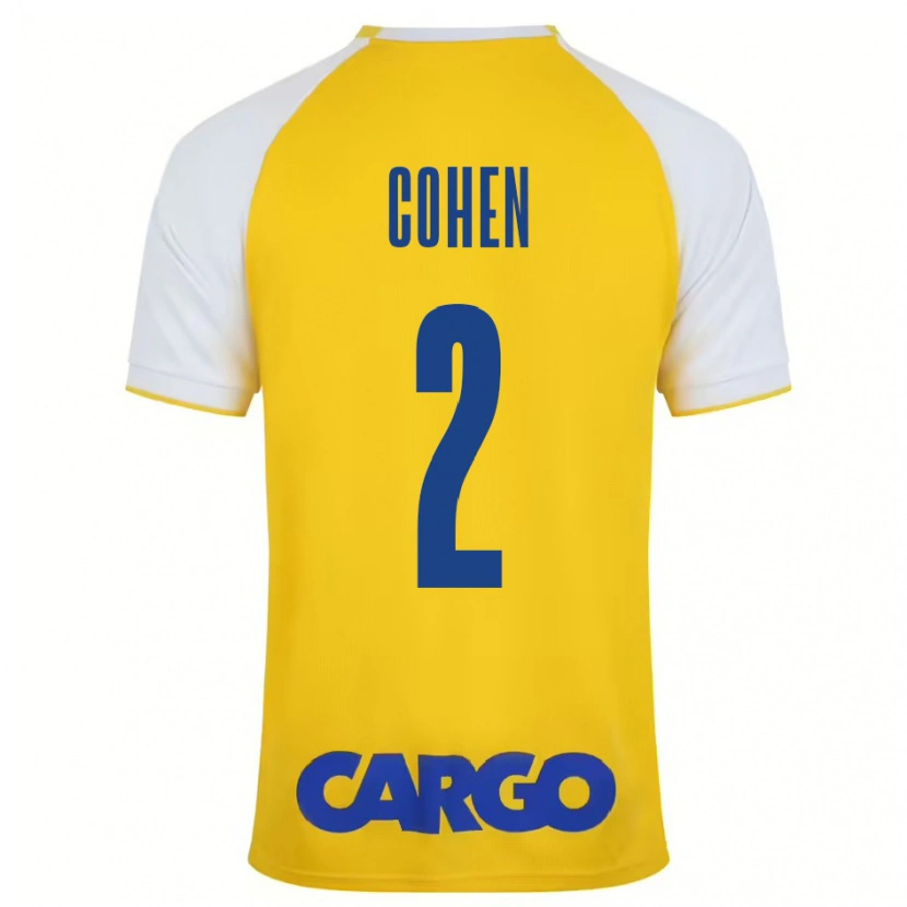 Danxen Hombre Camiseta Avishay Cohen #2 Amarillo Blanco 1ª Equipación 2024/25 La Camisa