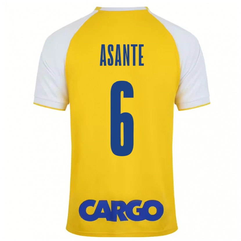 Danxen Hombre Camiseta Tyrese Asante #6 Amarillo Blanco 1ª Equipación 2024/25 La Camisa