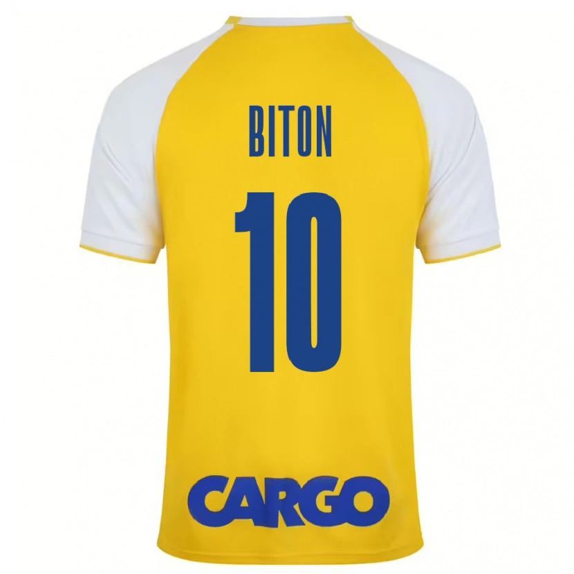 Danxen Hombre Camiseta Dan Biton #10 Amarillo Blanco 1ª Equipación 2024/25 La Camisa