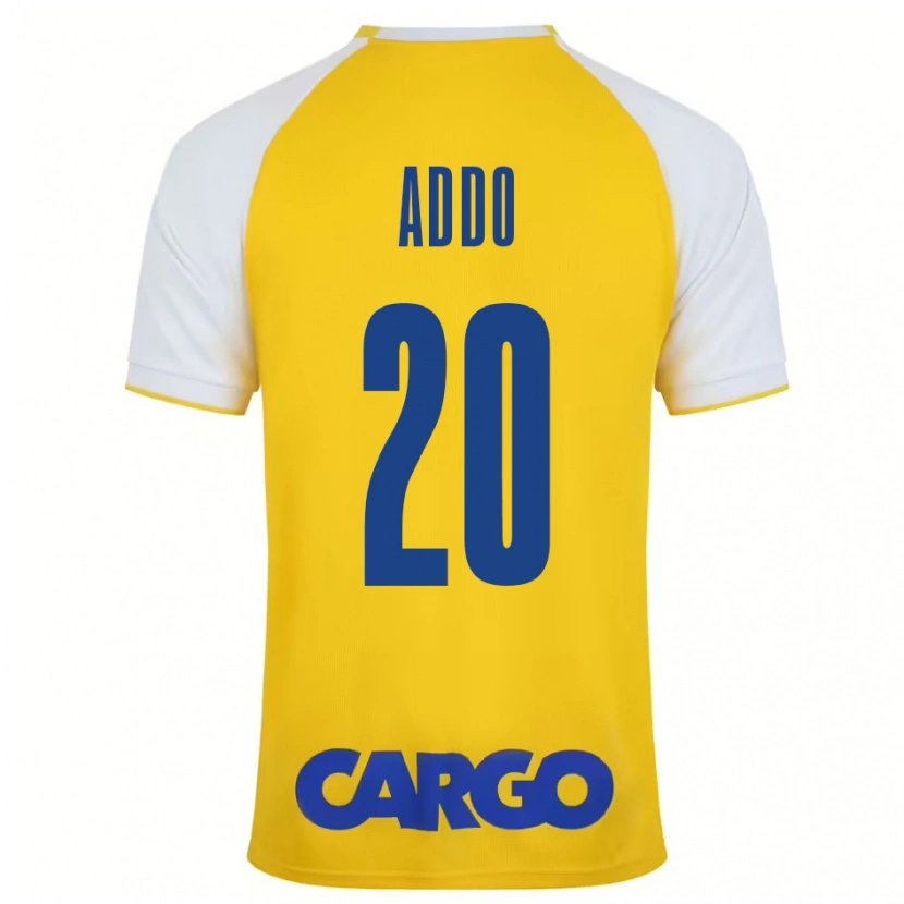 Danxen Hombre Camiseta Henry Addo #20 Amarillo Blanco 1ª Equipación 2024/25 La Camisa