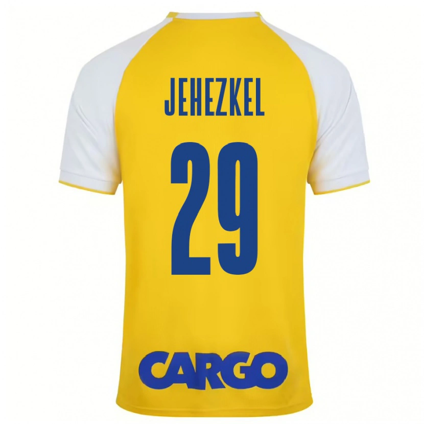 Danxen Hombre Camiseta Sagiv Jehezkel #29 Amarillo Blanco 1ª Equipación 2024/25 La Camisa