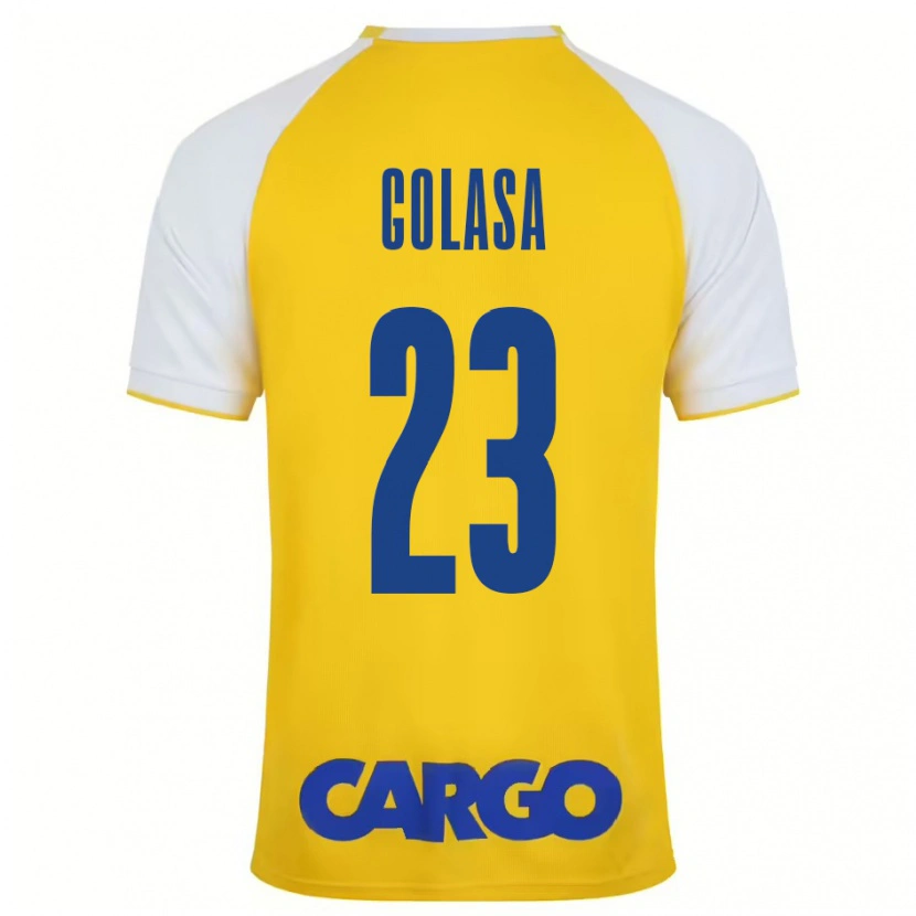 Danxen Hombre Camiseta Eyal Golasa #23 Amarillo Blanco 1ª Equipación 2024/25 La Camisa