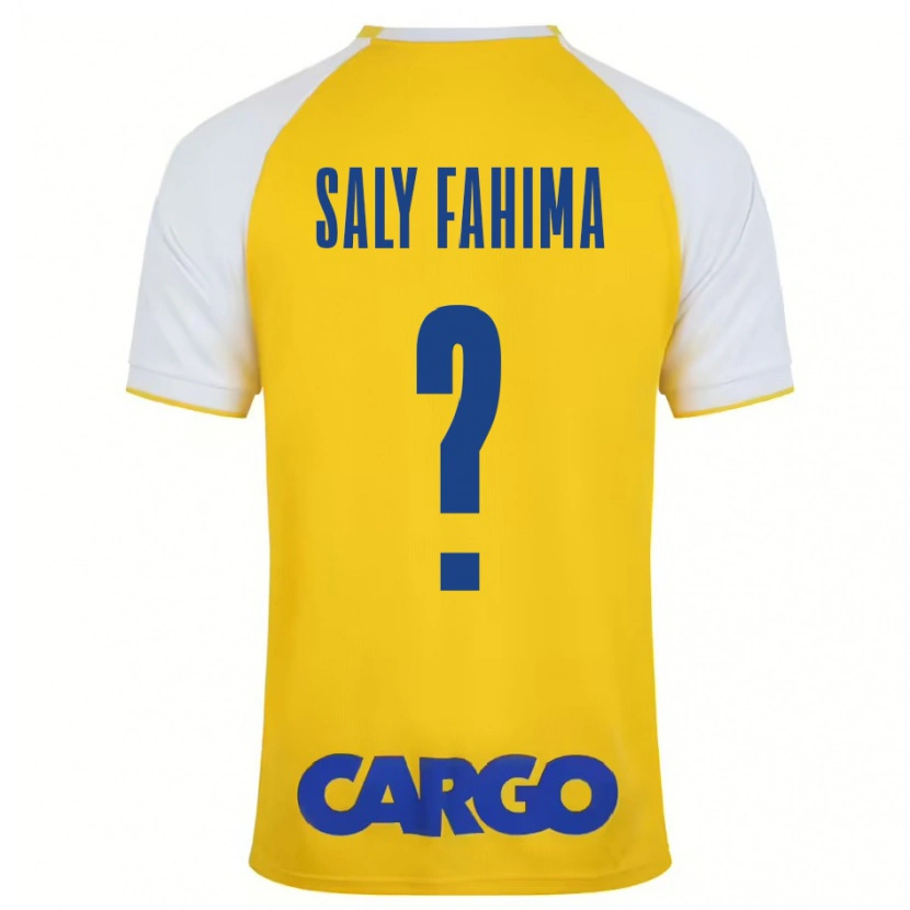 Danxen Hombre Camiseta Israel Saly Fahima #0 Amarillo Blanco 1ª Equipación 2024/25 La Camisa