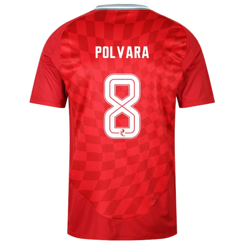 Danxen Hombre Camiseta Dante Polvara #8 Rojo 1ª Equipación 2024/25 La Camisa