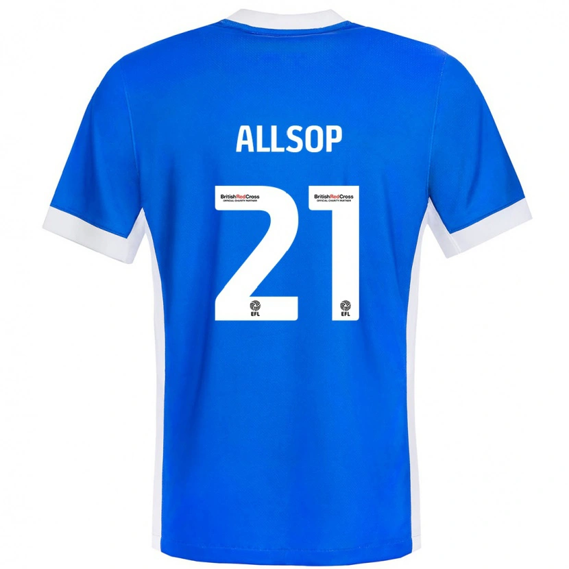Danxen Hombre Camiseta Ryan Allsop #21 Azul Blanco 1ª Equipación 2024/25 La Camisa