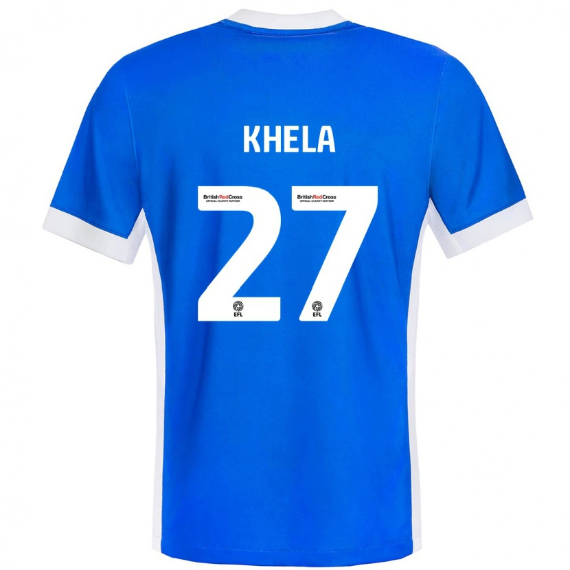 Danxen Hombre Camiseta Brandon Khela #27 Azul Blanco 1ª Equipación 2024/25 La Camisa