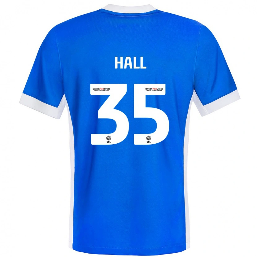 Danxen Hombre Camiseta George Hall #35 Azul Blanco 1ª Equipación 2024/25 La Camisa
