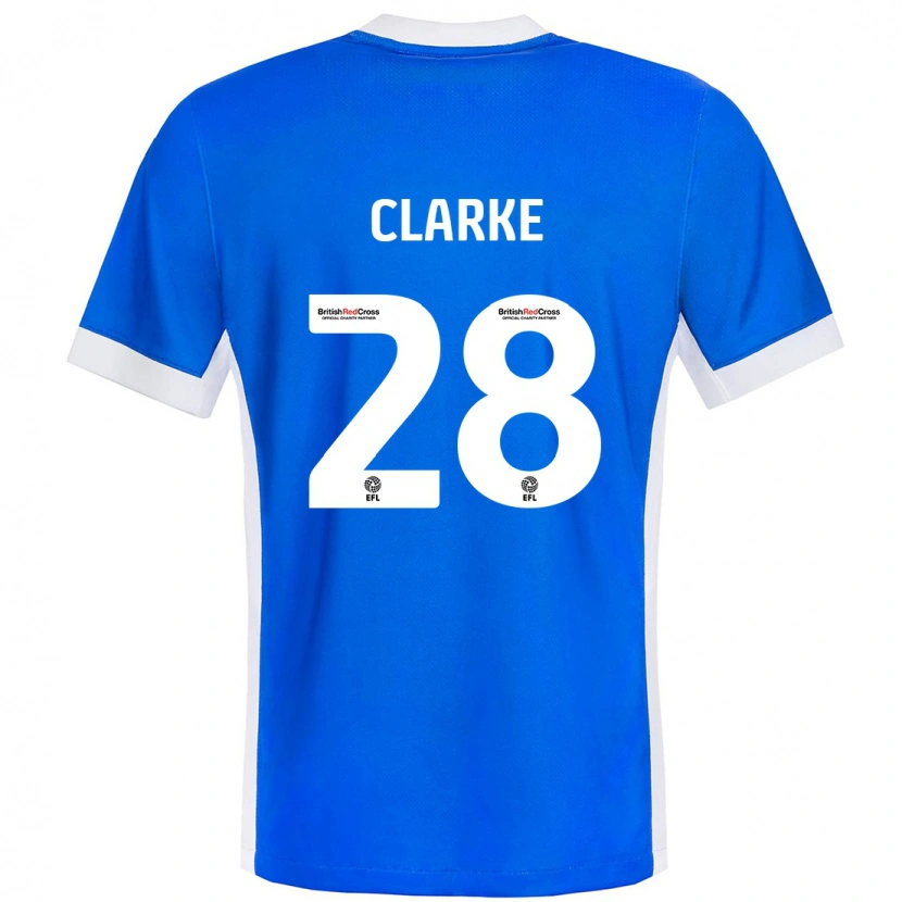 Danxen Hombre Camiseta Charlotte Clarke #28 Azul Blanco 1ª Equipación 2024/25 La Camisa