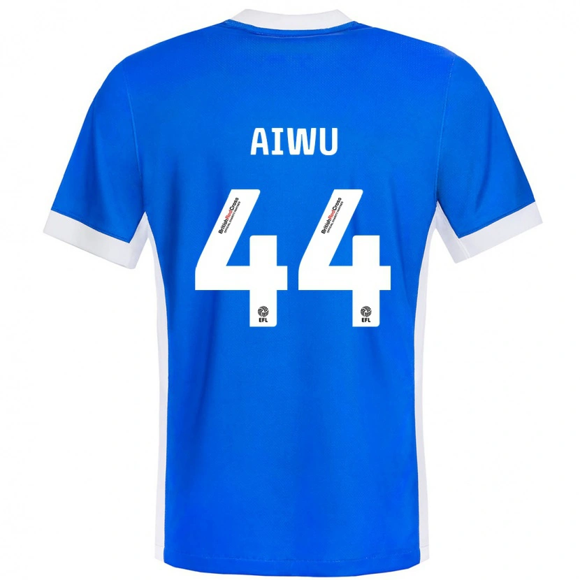 Danxen Hombre Camiseta Emanuel Aiwu #44 Azul Blanco 1ª Equipación 2024/25 La Camisa