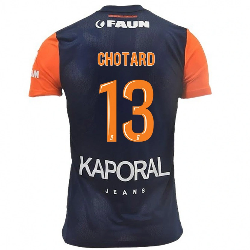 Danxen Hombre Camiseta Joris Chotard #13 Azul Marino Naranja 1ª Equipación 2024/25 La Camisa