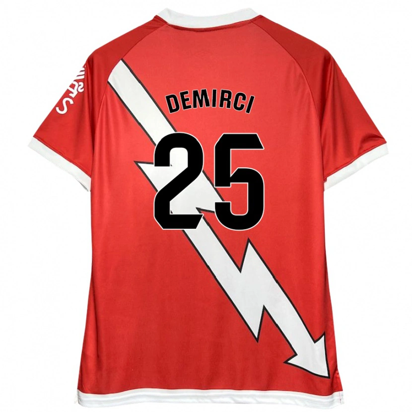 Danxen Hombre Camiseta Mert Demirci #25 Blanco Rojo 1ª Equipación 2024/25 La Camisa