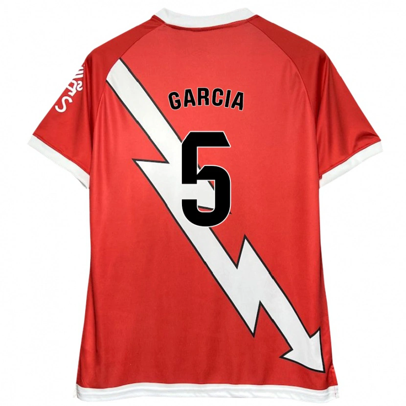 Danxen Hombre Camiseta Miguel García #5 Blanco Rojo 1ª Equipación 2024/25 La Camisa