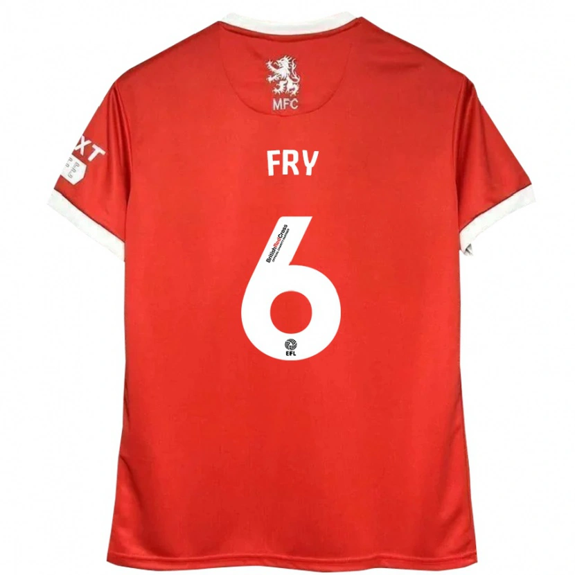 Danxen Hombre Camiseta Dael Fry #6 Rojo Blanco 1ª Equipación 2024/25 La Camisa
