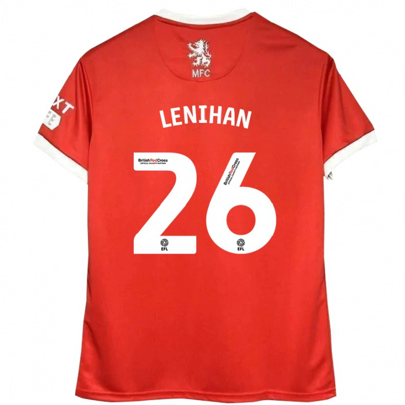 Danxen Hombre Camiseta Darragh Lenihan #26 Rojo Blanco 1ª Equipación 2024/25 La Camisa