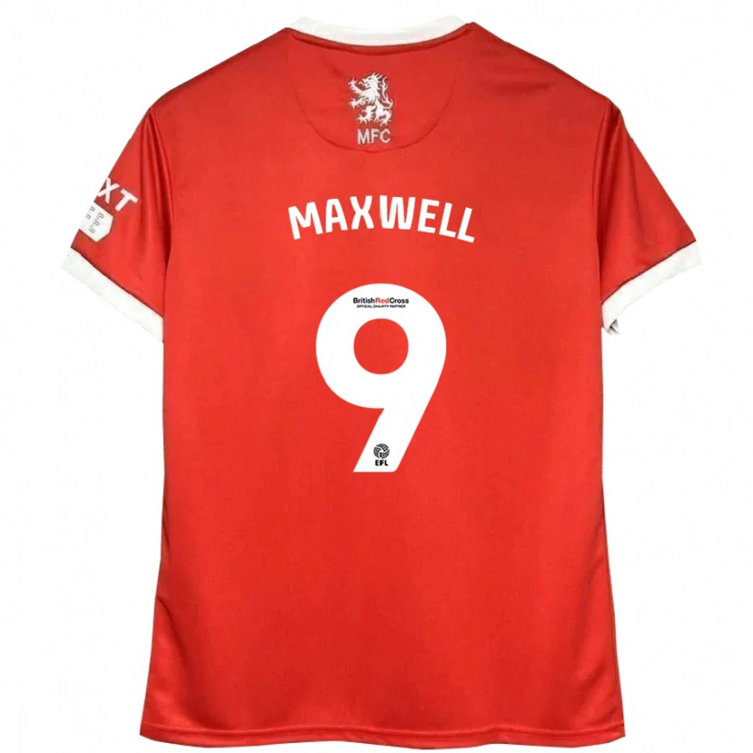 Danxen Hombre Camiseta Armani Maxwell #9 Rojo Blanco 1ª Equipación 2024/25 La Camisa