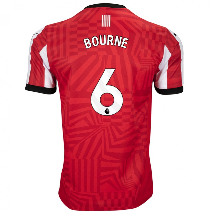 Danxen Hombre Camiseta Tara Bourne #6 Rojo Blanco 1ª Equipación 2024/25 La Camisa