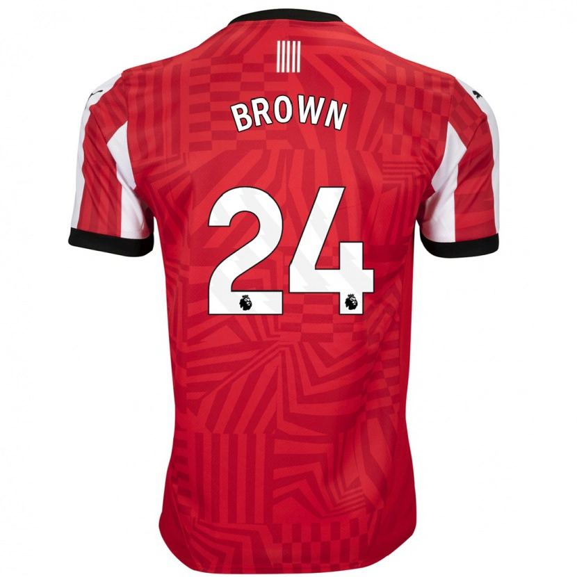 Danxen Hombre Camiseta Rachel Brown #24 Rojo Blanco 1ª Equipación 2024/25 La Camisa