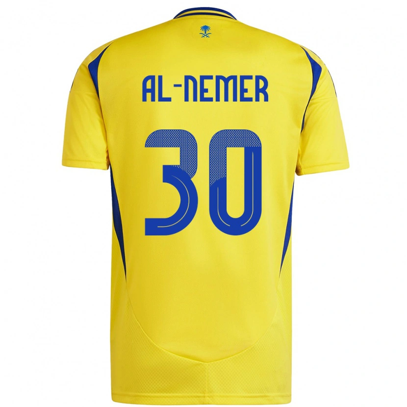 Danxen Hombre Camiseta Meshari Al-Nemer #30 Amarillo Azul 1ª Equipación 2024/25 La Camisa