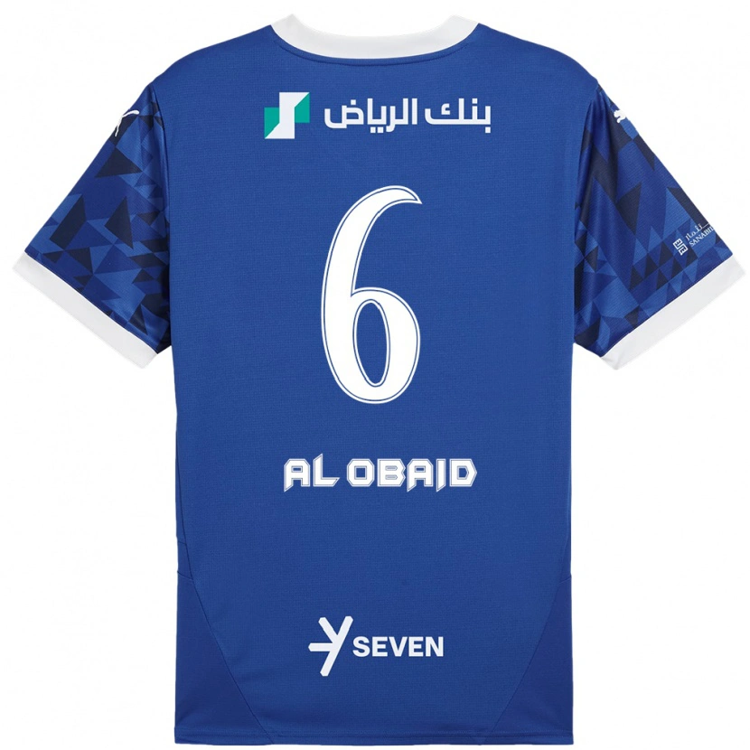 Danxen Hombre Camiseta Lulu Al-Obaid #6 Azul Oscuro Blanco 1ª Equipación 2024/25 La Camisa
