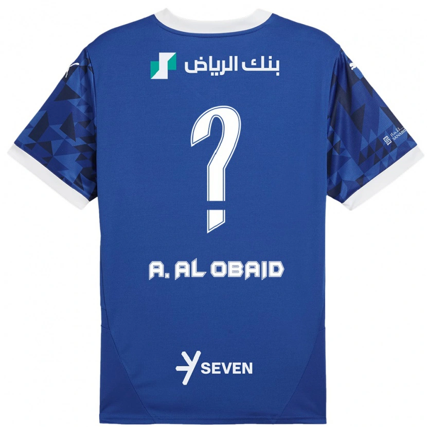 Danxen Hombre Camiseta Abdulrahman Al-Obaid #0 Azul Oscuro Blanco 1ª Equipación 2024/25 La Camisa
