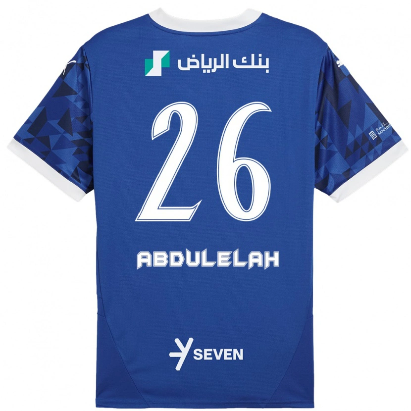 Danxen Hombre Camiseta Abdulelah Al-Malki #26 Azul Oscuro Blanco 1ª Equipación 2024/25 La Camisa