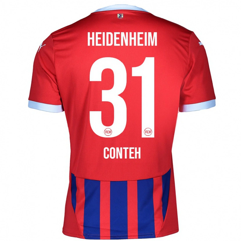 Danxen Hombre Camiseta Sirlord Conteh #31 Rojo Azul 1ª Equipación 2024/25 La Camisa