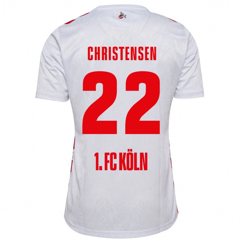 Danxen Hombre Camiseta Jacob Christensen #22 Blanco Rojo 1ª Equipación 2024/25 La Camisa