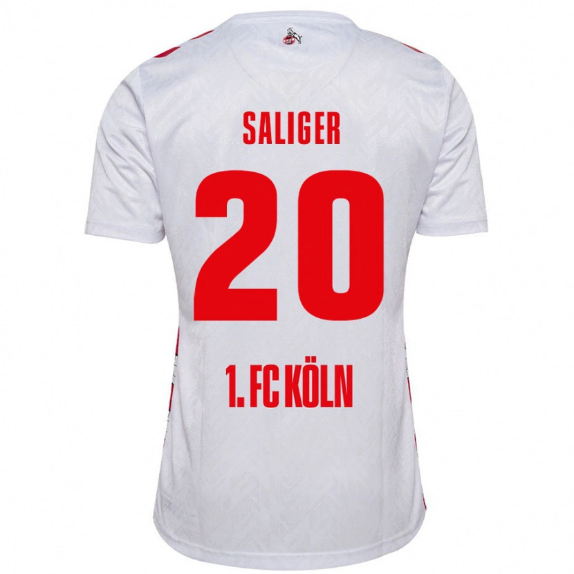 Danxen Hombre Camiseta Jonas Saliger #20 Blanco Rojo 1ª Equipación 2024/25 La Camisa