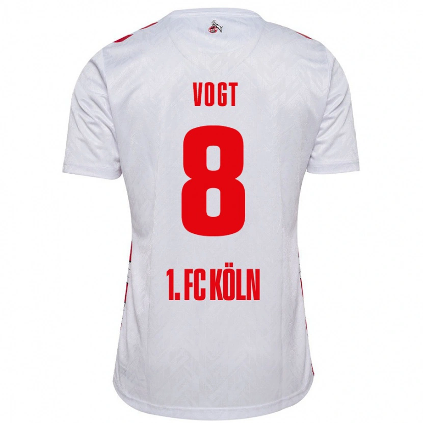 Danxen Hombre Camiseta Laura Vogt #8 Blanco Rojo 1ª Equipación 2024/25 La Camisa