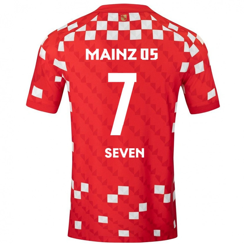 Danxen Hombre Camiseta Justin Seven #7 Blanco Rojo 1ª Equipación 2024/25 La Camisa