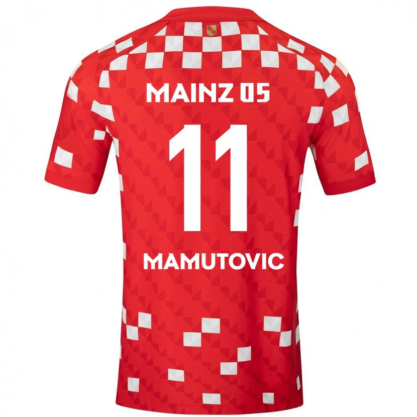 Danxen Hombre Camiseta David Mamutovic #11 Blanco Rojo 1ª Equipación 2024/25 La Camisa
