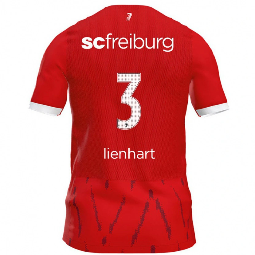 Danxen Hombre Camiseta Philipp Lienhart #3 Rojo 1ª Equipación 2024/25 La Camisa