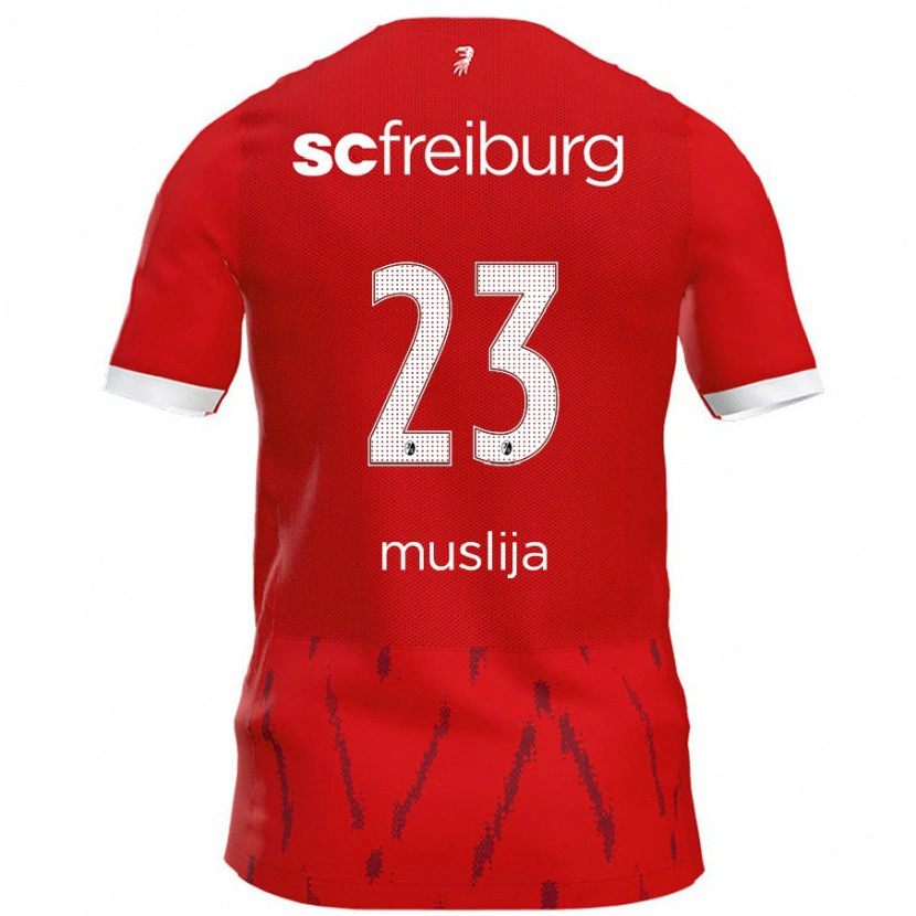 Danxen Hombre Camiseta Florent Muslija #23 Rojo 1ª Equipación 2024/25 La Camisa