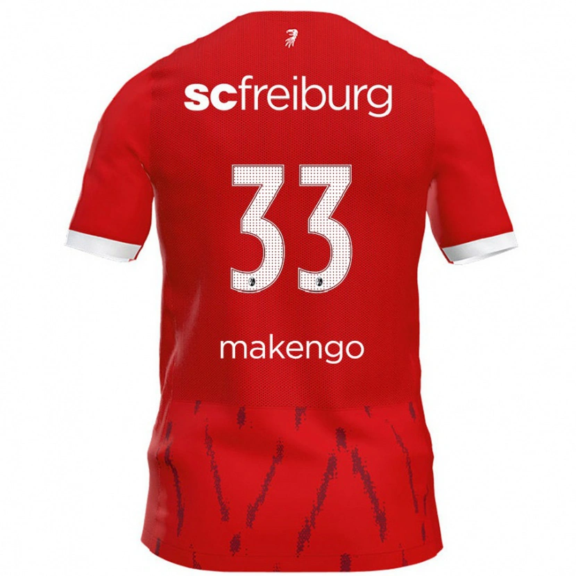 Danxen Hombre Camiseta Jordy Makengo #33 Rojo 1ª Equipación 2024/25 La Camisa