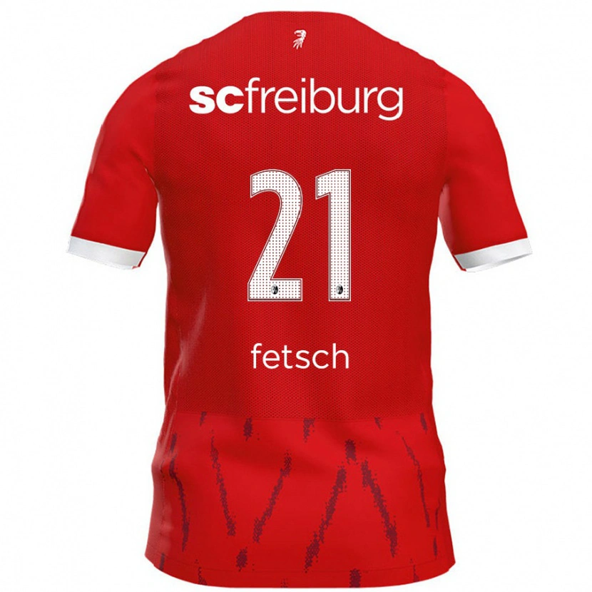 Danxen Hombre Camiseta Mathias Fetsch #21 Rojo 1ª Equipación 2024/25 La Camisa