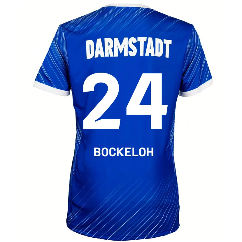 Danxen Hombre Camiseta Leonhard Bockeloh #24 Azul Blanco 1ª Equipación 2024/25 La Camisa