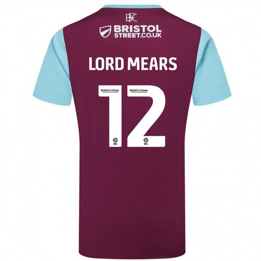 Danxen Hombre Camiseta Rhema Lord-Mears #12 Borgoña Azul Cielo 1ª Equipación 2024/25 La Camisa