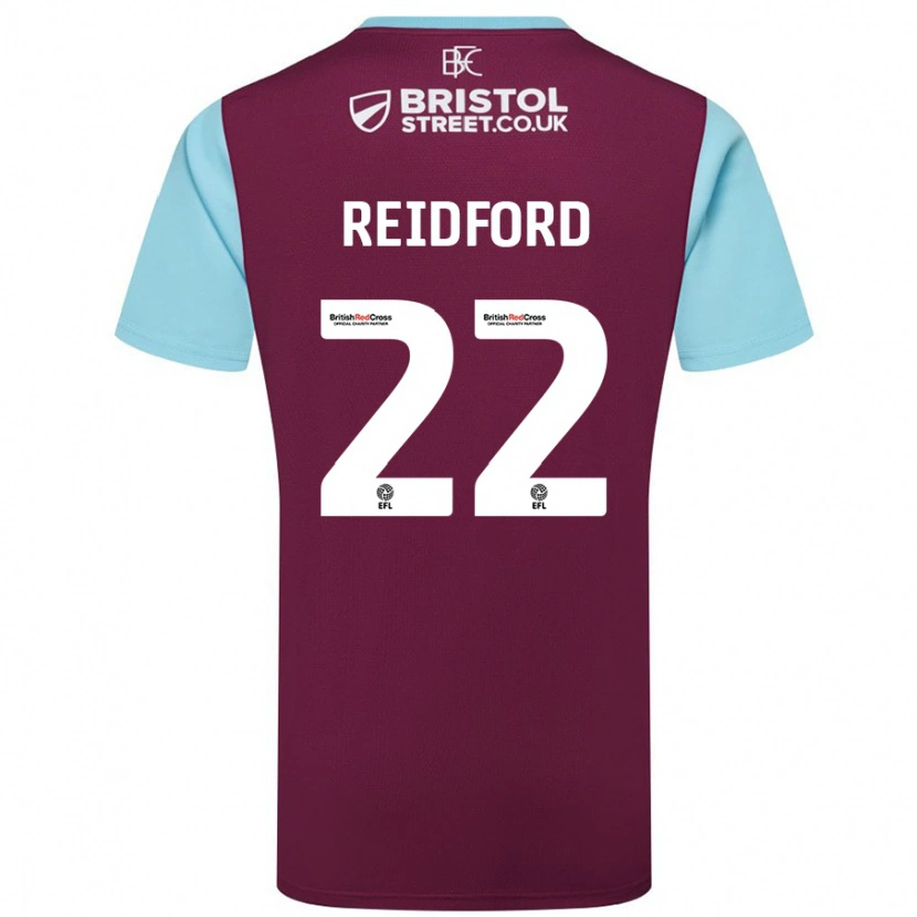 Danxen Hombre Camiseta Isabella Reidford #22 Borgoña Azul Cielo 1ª Equipación 2024/25 La Camisa