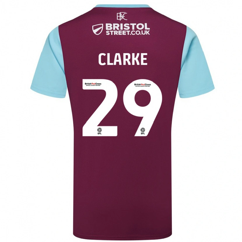 Danxen Hombre Camiseta Abby Clarke #29 Borgoña Azul Cielo 1ª Equipación 2024/25 La Camisa