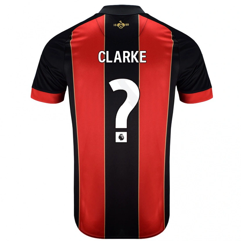 Danxen Hombre Camiseta Ashley Clarke #0 Rojo Negro 1ª Equipación 2024/25 La Camisa