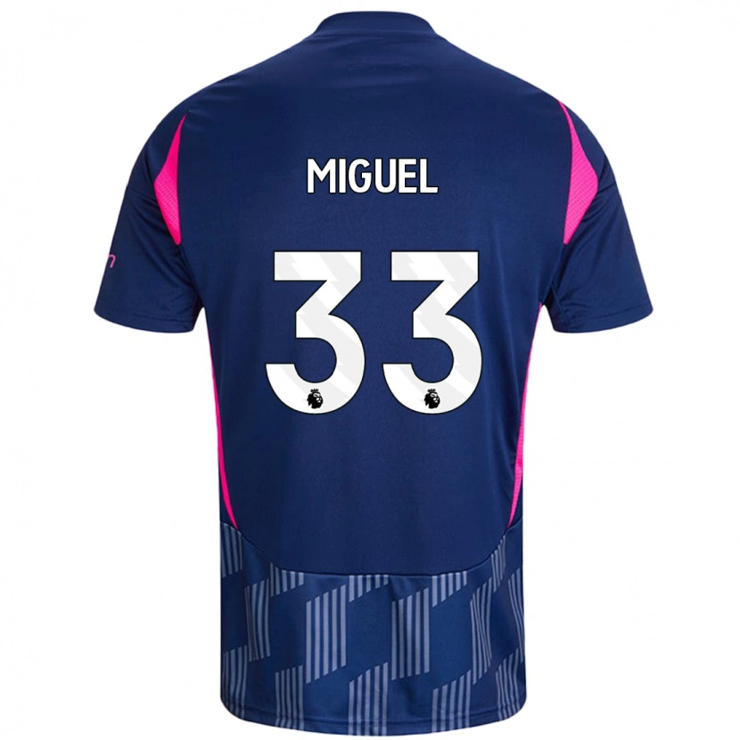 Danxen Hombre Camiseta Carlos Miguel #33 Azul Real Rosa 2ª Equipación 2024/25 La Camisa