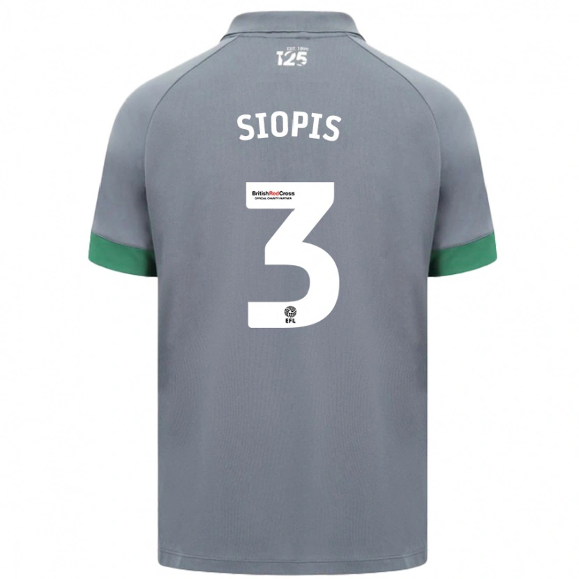 Danxen Hombre Camiseta Manolis Siopis #3 Gris Oscuro 2ª Equipación 2024/25 La Camisa
