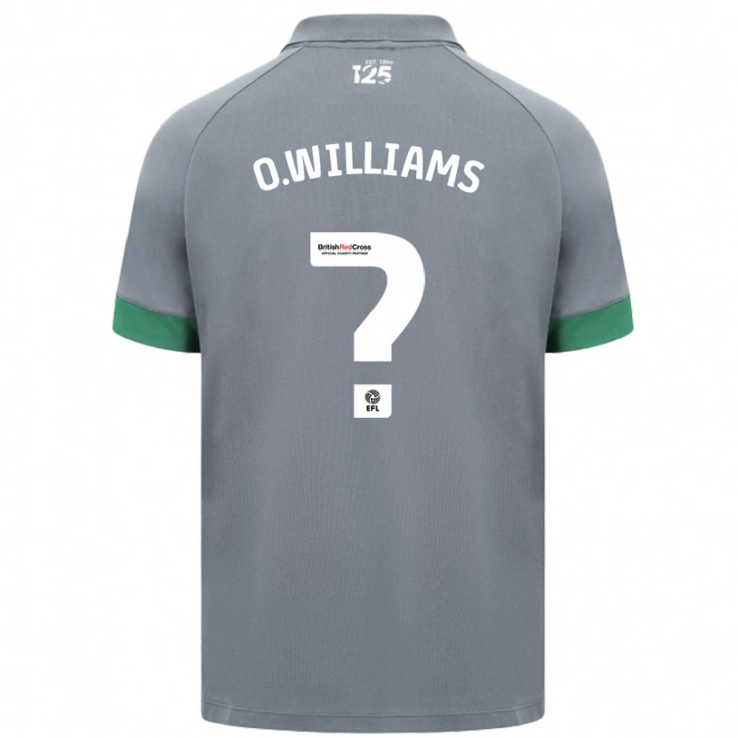 Danxen Hombre Camiseta Oliver Williams #0 Gris Oscuro 2ª Equipación 2024/25 La Camisa