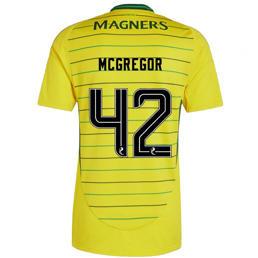 Danxen Hombre Camiseta Callum Mcgregor #42 Amarillo 2ª Equipación 2024/25 La Camisa