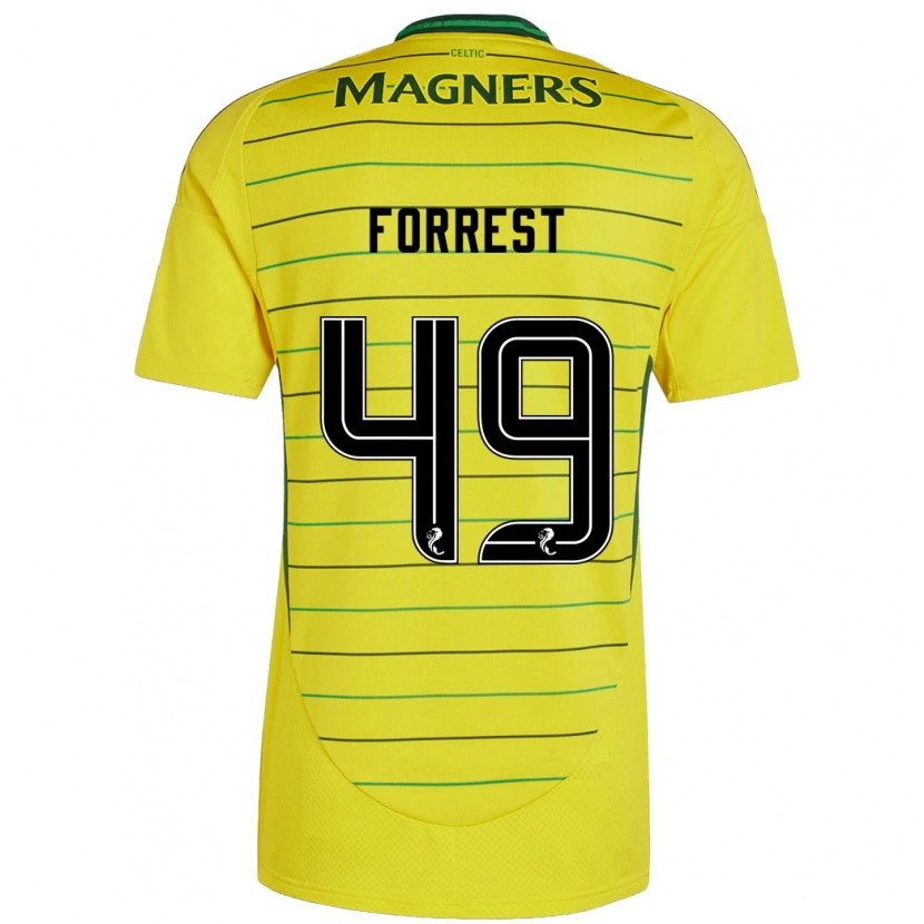 Danxen Hombre Camiseta James Forrest #49 Amarillo 2ª Equipación 2024/25 La Camisa