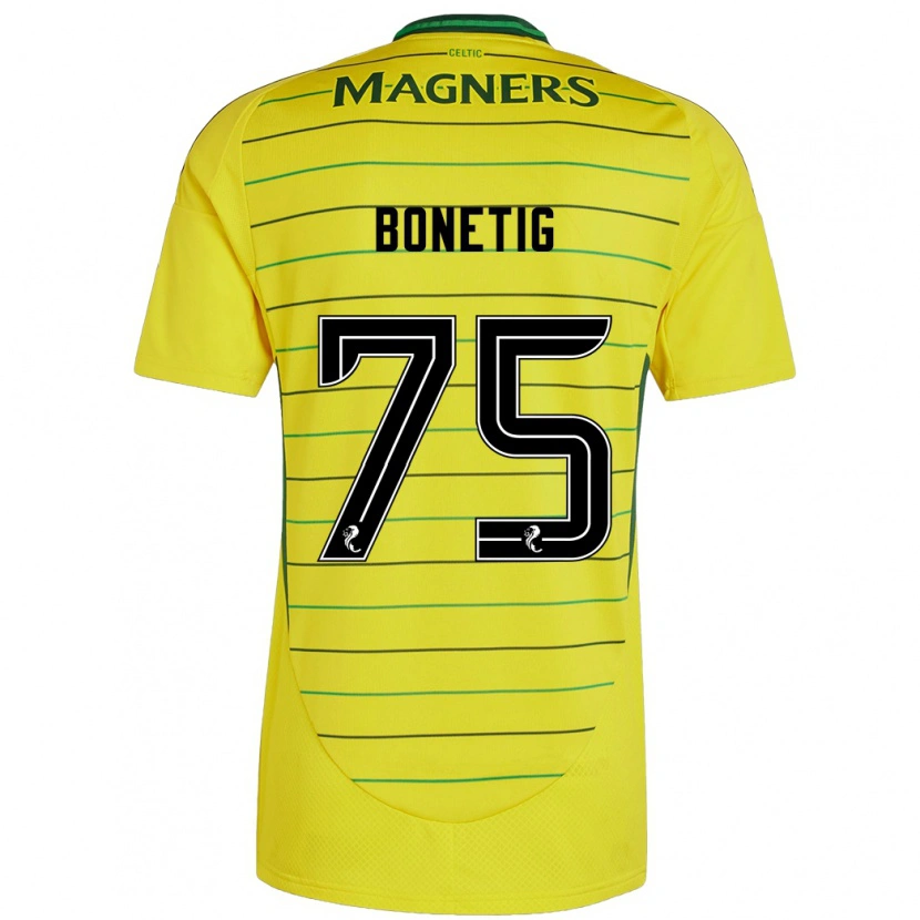 Danxen Hombre Camiseta Liam Bonetig #75 Amarillo 2ª Equipación 2024/25 La Camisa