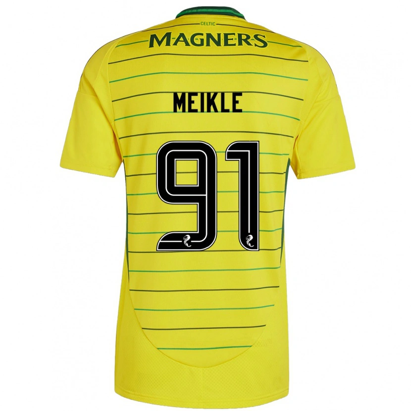 Danxen Hombre Camiseta Jamie Meikle #91 Amarillo 2ª Equipación 2024/25 La Camisa